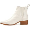thumbnail image 2 of Journee Signature Womens Genuine Leather Brooklee Square Toe Stacked Chelsea Booties, 2 of 8