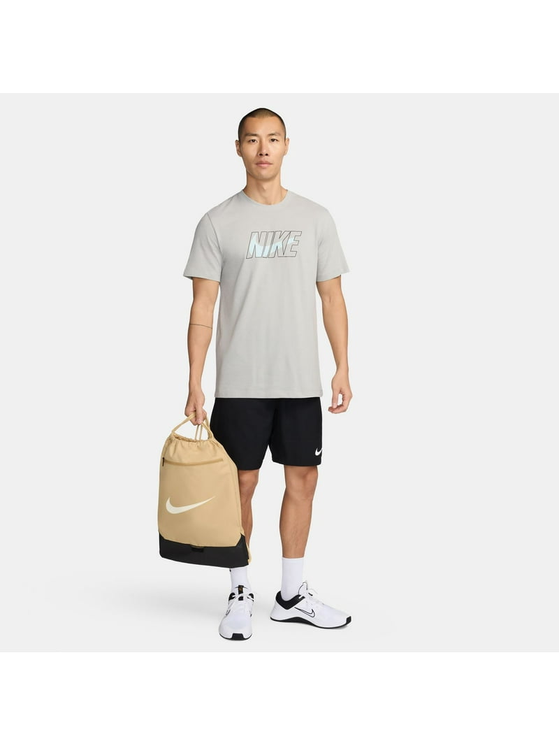 Nike Men's Brasilia 9.5 Drawstring Training Gym Sack Backpack Gym Bag Grey