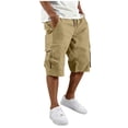 thumbnail image 2 of Xdegoge Cargo Shorts for Men Casual Summer Outdoor Relaxed Fit Shorts for Men Below Knee Length with Multi Pockets Elastic Waist Drawstring Lightweight Work Pants, 2 of 6