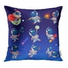 CMFUN Cute Astronauts in Space Working Playing Games and Having Fun Suits with No Pillow Case Pillow Cover 16x16 inch Throw Pillow Covers