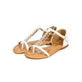 thumbnail image 5 of New Women CHeRISH Sallie-5 Leatherette Chevron T-Strap Thong Flat Sandal Size, 5 of 5