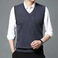 thumbnail image 6 of uikmnh Fall Sweater Male Knitted Vest Vest V Neck Sleeveless Padded Sweater Vest, 6 of 9