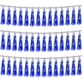 thumbnail image 1 of Banner con flecos de lámina azul con forma de serpentinas con borlas para decoración de fiestas, 1 of 4