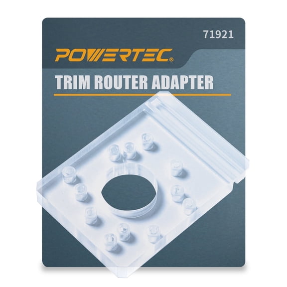 POWERTEC Guide Rail Adapter for Fixed Base Trim Routers. Fits DeWalt DWP611PK, Makita RT0701CX7 and Milwaukee M18. Connects to WEN, Makita & Milwaukee Guide Rails & 71550, 71153, 71387 (71921N)