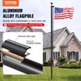 thumbnail image 2 of VEVOR 20FT Detachable Flagpole Kit Heavy Duty Aluminum Flag Pole Black, 2 of 9