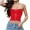 Red, variant on Kaemgyyd Going out Tops for Women Classic Solid Color Strapless Bandeau Top Fashion Boned Overbust Corset Shapewear