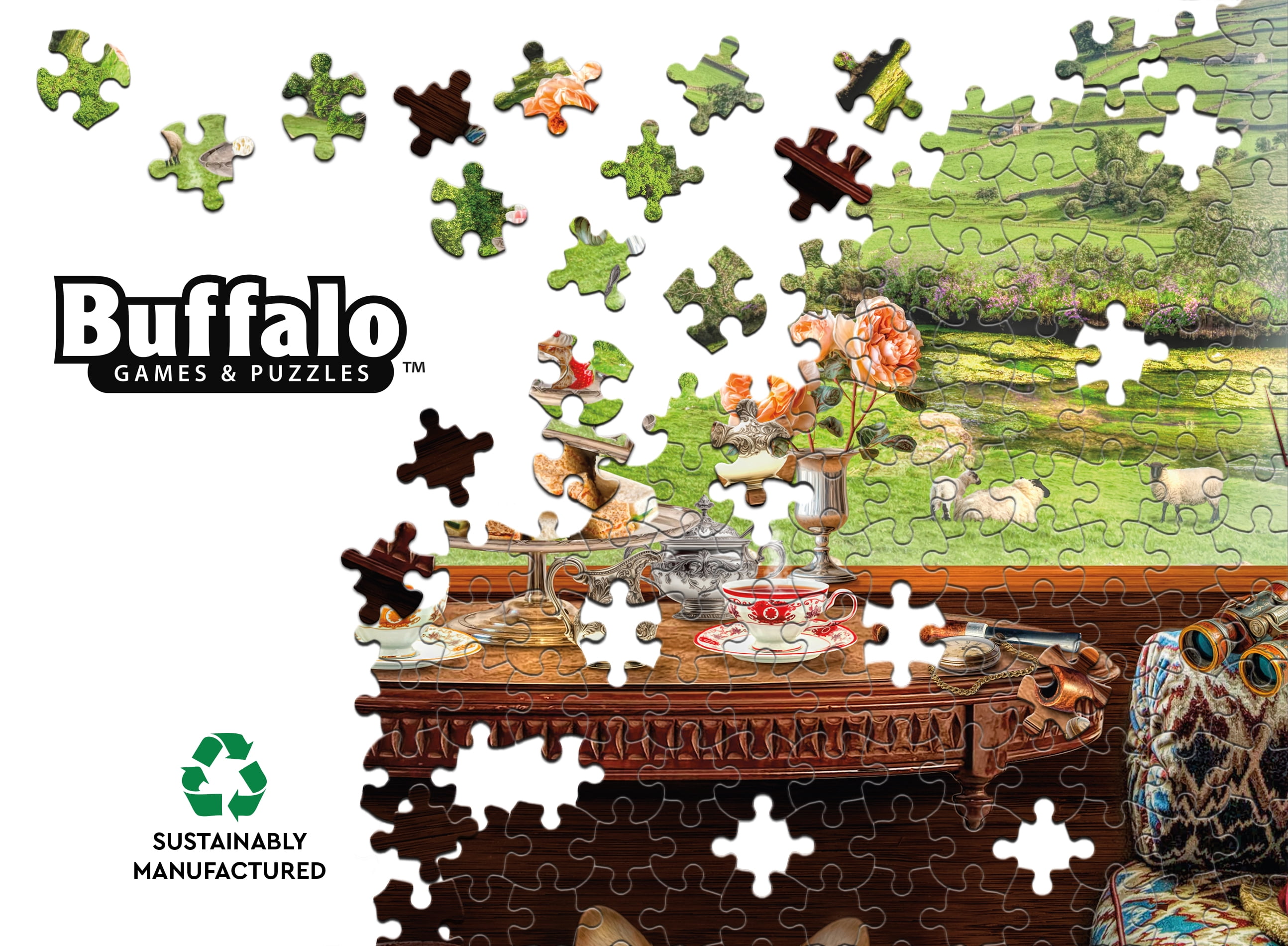 Buffalo Games Lars Stewart England Train View 1000-Piece Interlocking Jigsaw Puzzle for Adults Ages 14+