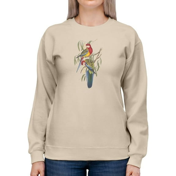Tropical Parrots Iv Sweatshirt Women -John Gould Designs, Female 5X-Large