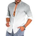 thumbnail image 1 of Men Casual Loose Gradient Shirt Long Sleeve Loose Blouse Button Down Shirts Tops, 1 of 8
