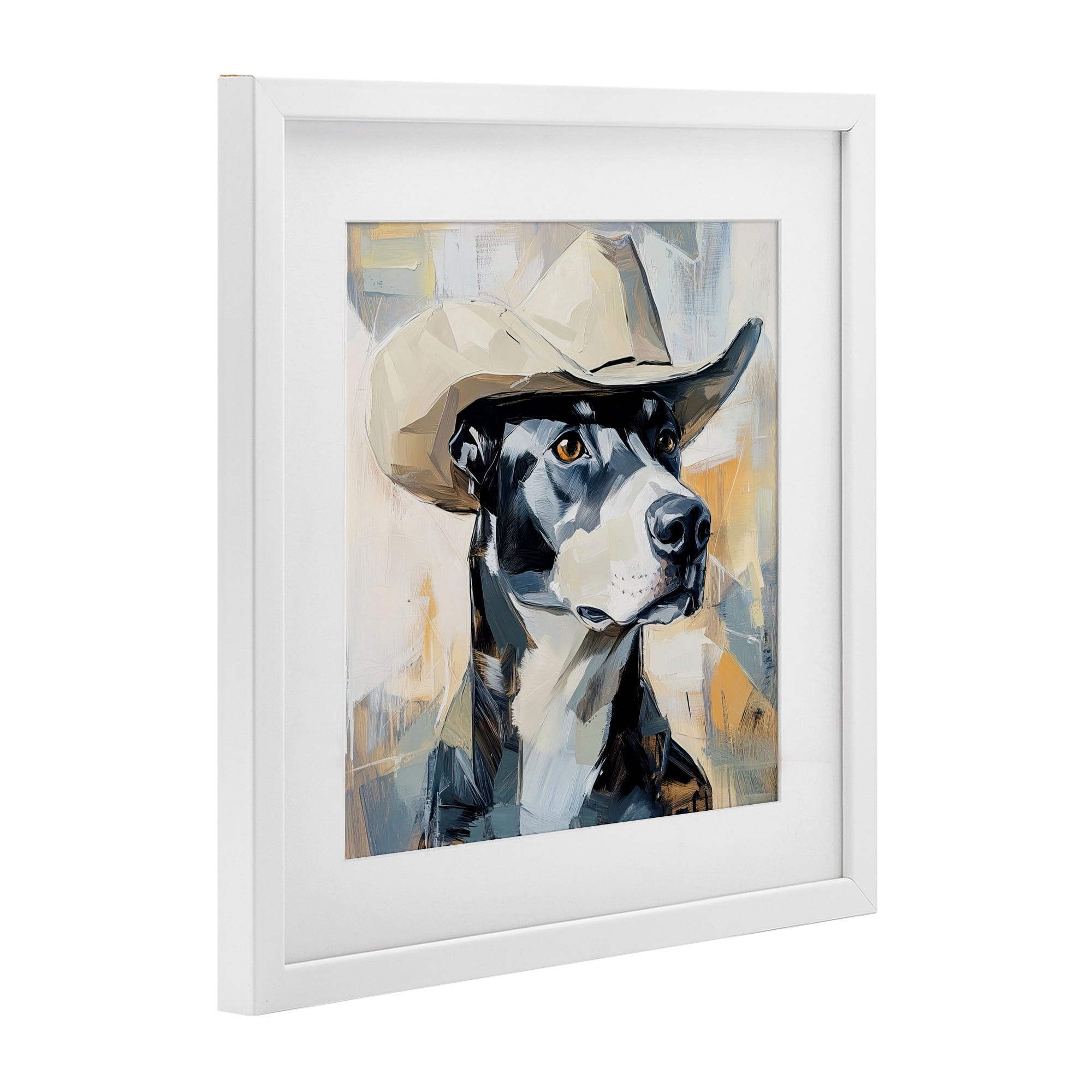 Stupell Industries Deputy Dog Cowboy Hat White Framed Print Under Glass, design by Tina LeCour