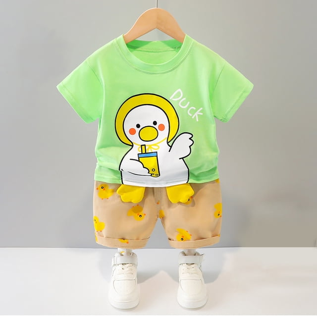 Product Baby Boy Girl Outfits Animal Cartoon Print Tops Shorts Pants 2PCS Clothes Set start