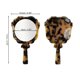 thumbnail image 2 of Ofertas Únicas 1 Pc Espejo de Maquillaje de Mano para Salón de Belleza Viaje Vacaciones Espejo de Vidrio de Acetato Negro Marrón, 2 of 3