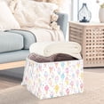 thumbnail image 3 of Yayeee Collapsible Cube Storage Bin with Lid Fabric Closet Decorative Basket with Handles, Colorful Ice Cream Pattern, 3 of 7