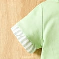 thumbnail image 5 of Huesdet Toddler Baby Boy Summer Clothes Short Sleeve Letter T-Shirt and Stretch Casual Shorts Set Cute 2-Piece Outfit for Boys for Summer(Light Green,6-12 Months), 5 of 8