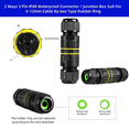 thumbnail image 2 of 5Pc IP68 Waterproof 2 Way 3-Core Junction Box Electrical Cable Connector M20 Wire Range(5-12mm),for Outdoor Repair, 2 of 9