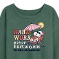 thumbnail image 3 of Peanuts - Hard Work - Women's Lightweight French Terry Long Sleeve Shirt, 3 of 6