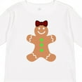 thumbnail image 4 of Inktastic Cute Gingerbread Girl with Red Plaid Bow Boys or Girls Long Sleeve Toddler T-Shirt, 4 of 5