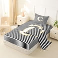 thumbnail image 2 of Erosebridal Kids Initial C Twin Sheet Sets, Fashion Stripe Bedding, 3 Pieces, 2 of 5