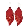 thumbnail image 1 of 1 par de pendientes de lentejuelas de cuero con forma de gota para la oreja, pendientes colgantes de moda para mujer, joyería roja para la oreja, 1 of 7