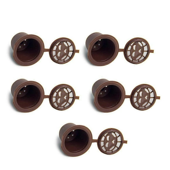5 Pcs Refillable Reusable Coffee Capsules Pods Cup For Nespresso Machines