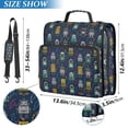 thumbnail image 2 of FORMRS Zipper Binder with Shoulder Strap 2-inch Ring 500 Sheet Capacity File Bag, Navy Blue Cartoon Robot Pattern, 2 of 5
