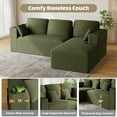 thumbnail image 6 of Wiilayok 110" L-Shape Cloud Sectional Couch with Oversized Chaise,Modern Modular Sofa with Cup Holder and Side Pouch,Comfy Boneless Upholstered Couches for Living Room,Olive Green, 6 of 8