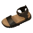 thumbnail image 5 of Rokment Cork Footbed Flat Sandals for Women 2026 Beach Summer Comfortable Leather Orthopedic Platform Fisherman Walking Sandals Black Size 6.5, 5 of 6