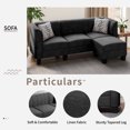 Walsunny Convertible Sectional Sofa Couch, 3 Seat L Shaped Sofa with