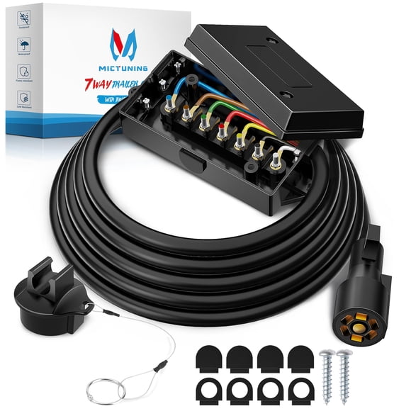 Cable de remolque MICTUNING, enchufe pesado de 7 vías, 2,4 m, con caja de conexiones