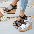 thumbnail image 6 of SACFOF Wide Width Platform Wedge Sandals for Women: Comfortable Low Heel Open-Toe Summer Shoes with Adjustable Ankle Strap, 6 of 6