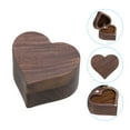 thumbnail image 3 of Caja de anillos de madera, caja de anillos en forma de corazón con 2 ranuras, marrón, 3 of 7