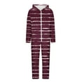thumbnail image 5 of AUNVITO Women's Striped Hooded Tracksuit Set with Pockets, Drawstring Waist & Relaxed Fit 2-Piece Sportswear Outfit, 5 of 5