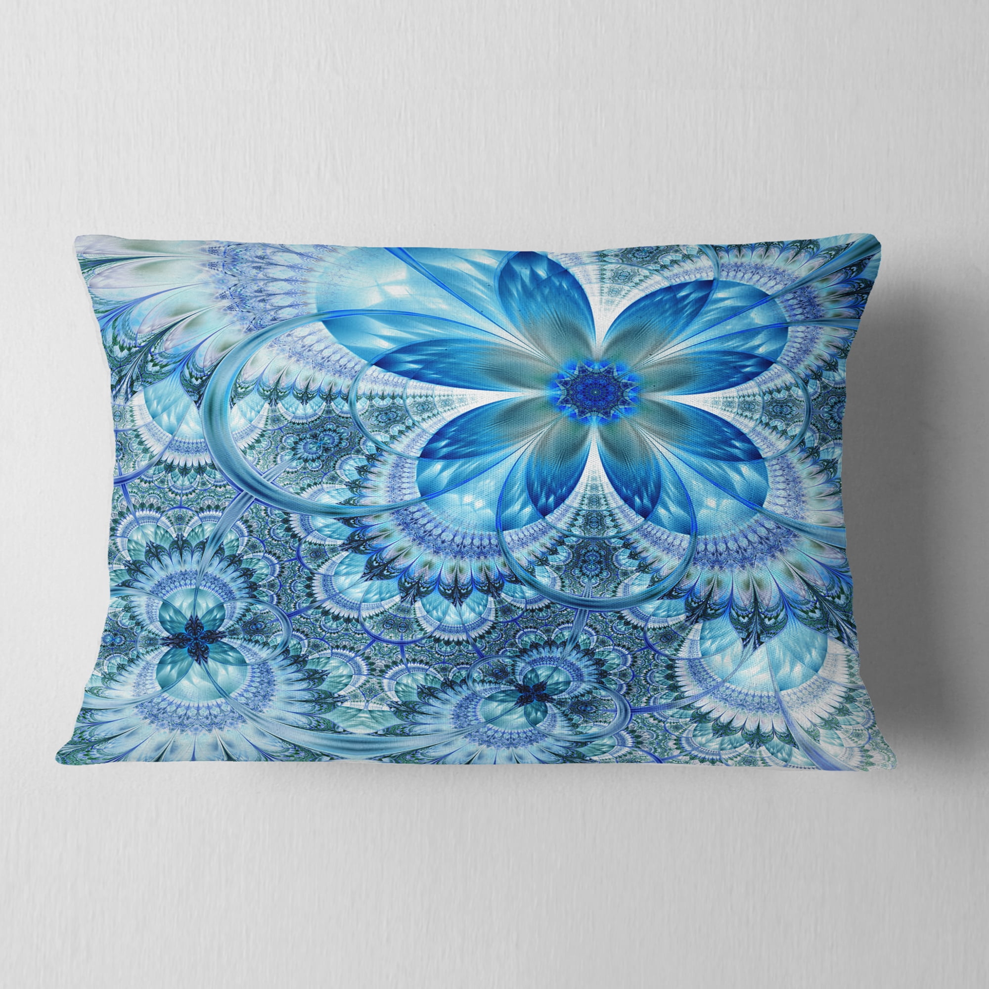 Designart 12" x 20" White Polyester Throw Pillow