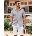 thumbnail image 2 of COOFANDY Men's Cuban Guayabera Shirt Summer Beach Vacation Shirt Casual Short Sleeve Button Down Resort Wear, 2 of 6