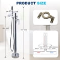 thumbnail image 3 of Wowow Single-Handle Freestanding Tub Faucet with Handshower and Waterfall Spout in Polished Chrome, 3 of 7