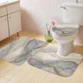 thumbnail image 2 of Marble Grey Bath Mat 3 Piece Bathroom Rug Set, Modern Gold Luxury Neutral Texture Non Slip Bath Rug Contour Mat and Toilet Lid Cover, Absorbent Shower Mats Soft Bath Rugs and Mats Sets, 2 of 8