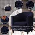 thumbnail image 4 of 2 Pieces Tub Chair Covers for Armchairs,Spandex Jacquard Checked Pattern Tub Chair Slipcovers,Stretch Tub Chair Slipcover Furniture Protector Cover Sofa Slipcover for Tub Chair (Navy,1), 4 of 7
