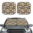 thumbnail image 2 of Daiia Roosters and Chicks 2PCS Car Windshield Sun Shade, Foldable Sun Shield for Car Front Window, Auto Sun Blocker Visor Protector Universal for Truck SUV Pickup-Medium, 2 of 7