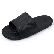 Bathroom Slippers for Women and Men Portable Quick Drying Non-Slip Pool Shower Shoes Indoor and Outdoor Unisex Slippers, Black 36/37