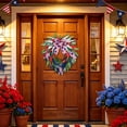 thumbnail image 6 of Patriotic 4th of July Wreath for Front Door Red White Blue Independence Day Memorial Day Summer Farmhouse Wall Door Decoration(F,One Size), 6 of 7