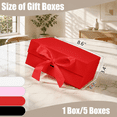Red 8.6x6.7x3.4 inch-5 Pack Rectangle Collapsible Magnetic Closure Gift ...