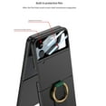 thumbnail image 6 of SaniMore for Samsung Galaxy Z Flip 3 (6.7" 2021) Case, Wireless Charging [360 Degree Rotating Ring Bracket] [Wrist Strap] [Tempered Film Protector] Rugged Slim Shockproof Anti-fall Shell, Black, 6 of 10