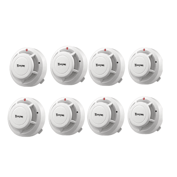 Kit Detector De Humo Bloosom Con Alta Cobertura Y Alarma Con Sonido 8pcs Blanco