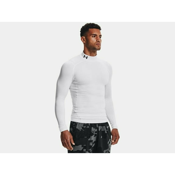 Under Armour Men's ColdGear Armour Compression Mock Shirt 1366072-100 White