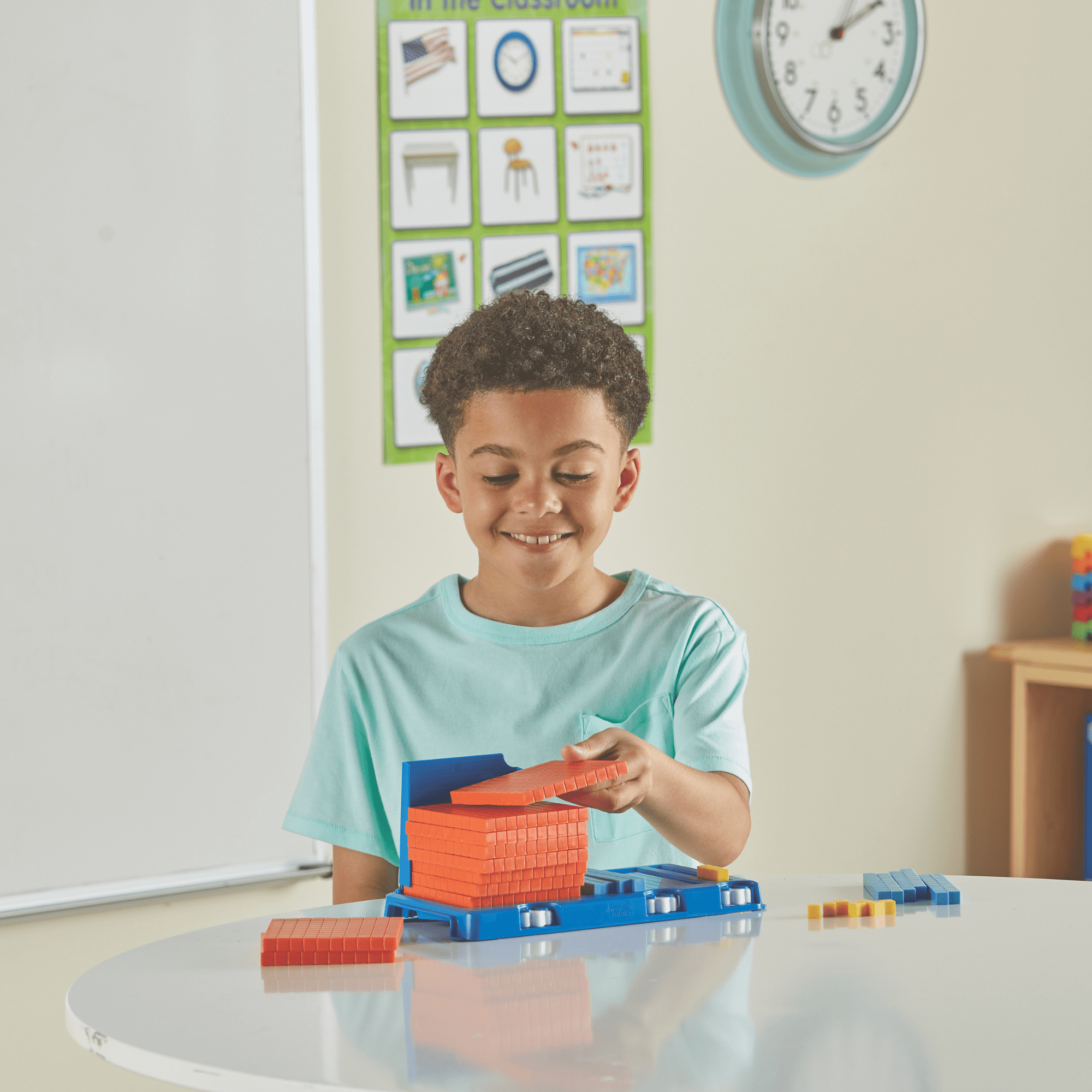 hand2mind Place Value Frame with Base Ten Blocks, Math Manipulatives for Elementary School
