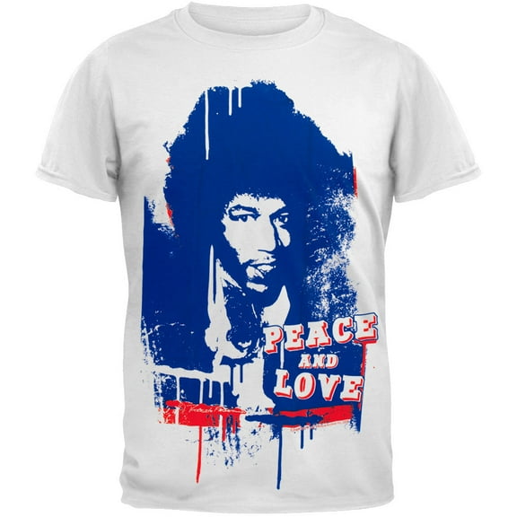 Jimi Hendrix Men's Peace Love Soft Short Sleeve T Shirt