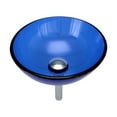 thumbnail image 5 of Renovator's Supply Blue Tempered Glass Vessel Sink with Drain and Mounting Ring, 5 of 10