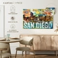 thumbnail image 5 of Elephant Stock San Diego City Landmarks Grunge Wall Art - Horizontal Canvas Wall Art - Living Room Wall Decor - Places Canvas - Beige And Gray Decor - 51" x 34", 5 of 8