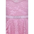 thumbnail image 3 of Big Girls' Illusion Lace Top Stone Belt Holiday Party Flower Girl Dress Rose 8 (J19KS88), 3 of 4