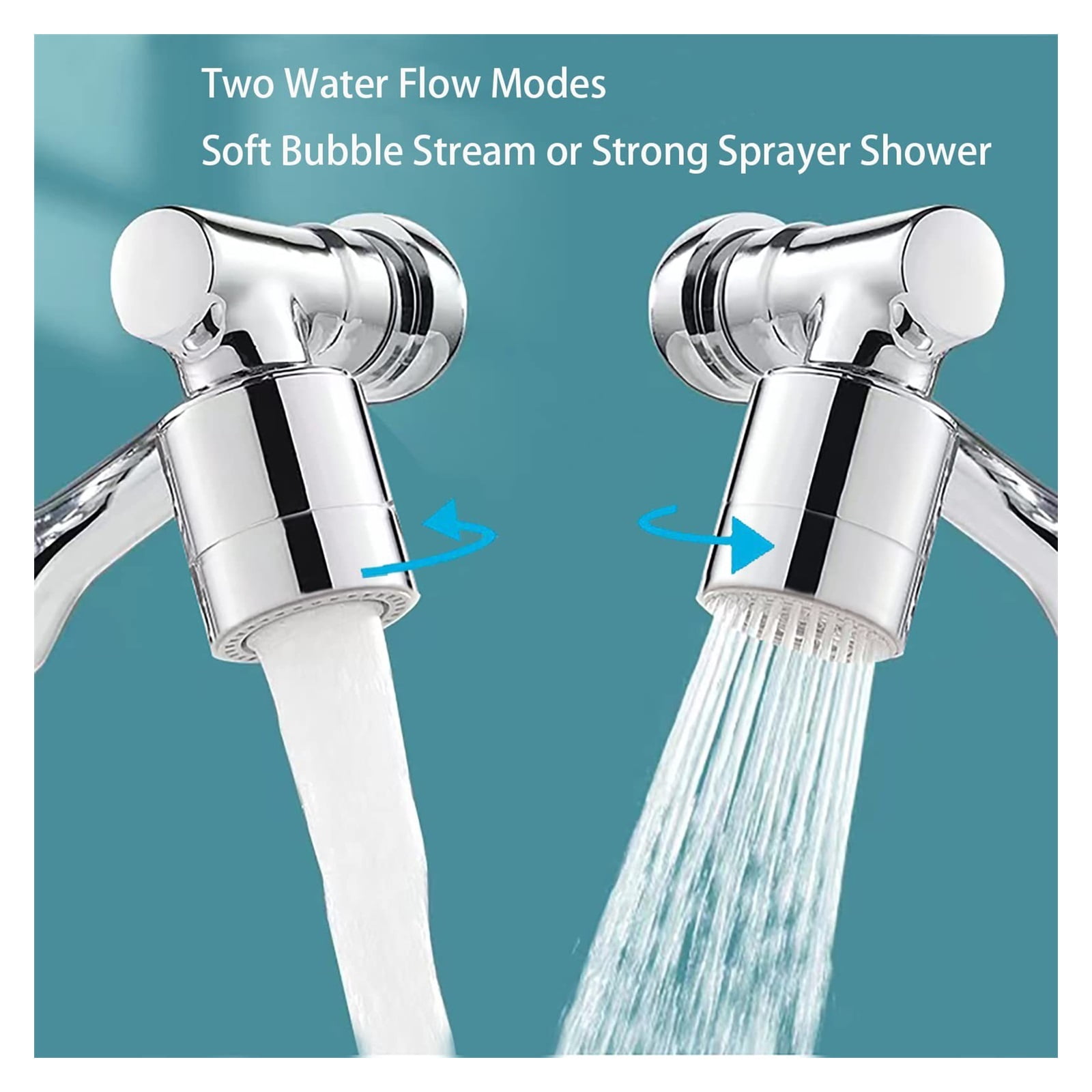 Aluminum Alloy Universal 1080° Swivel Robotic Arm Swivel Extension Faucet Aerator Tap Splash Filter Kitchen Washbasin Faucets ,Water Saving